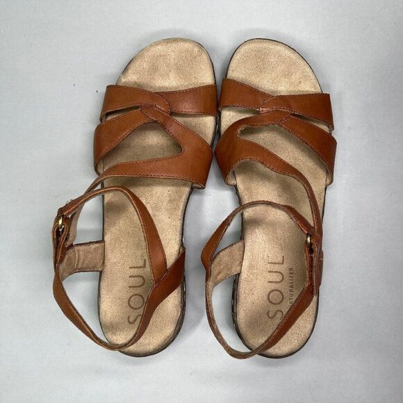 Soul Naturalizer Women's Size 9 Brown Leather Sling Back Sandals‎ - Picture 8 of 11